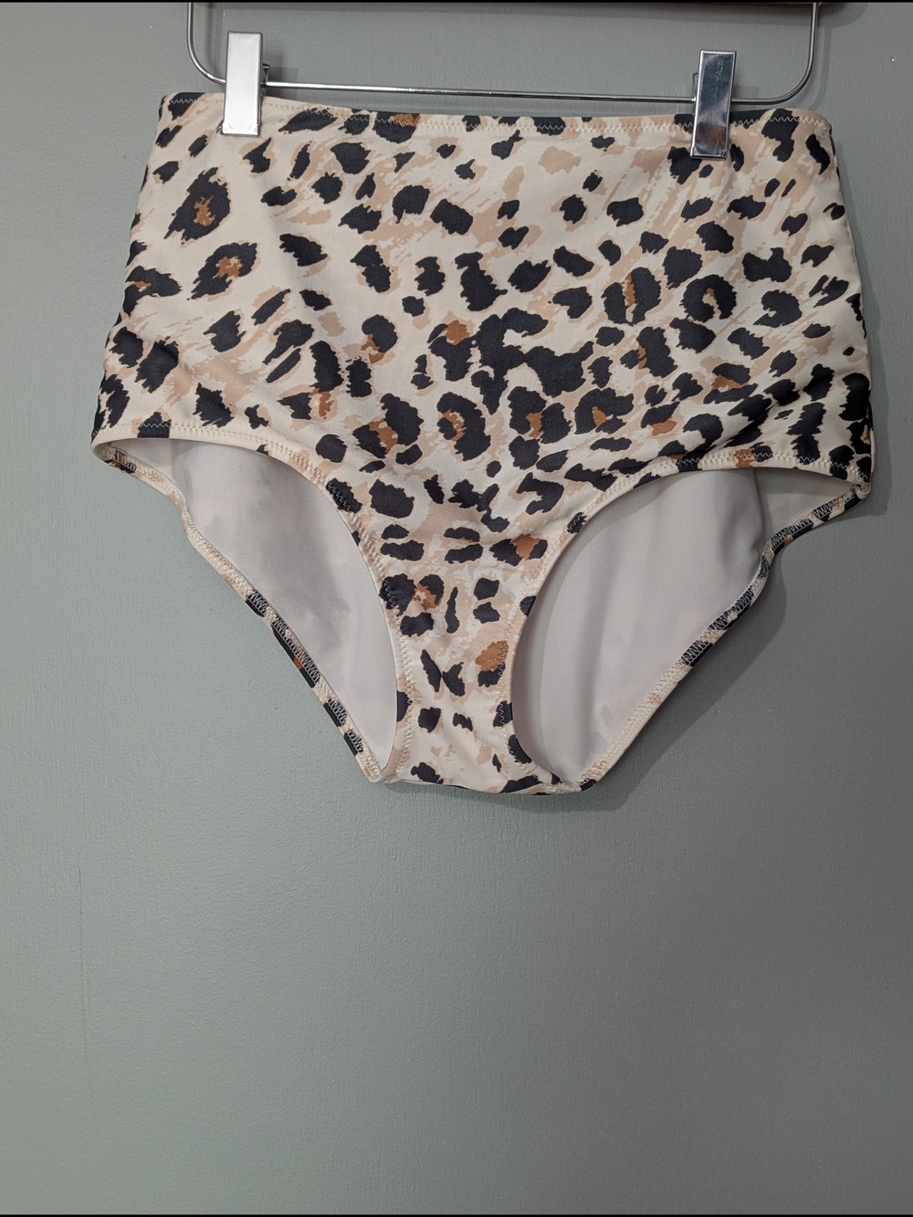 Aerie Women's Leopard Print High-waisted Bikini Bottoms - Picture 2 of 9